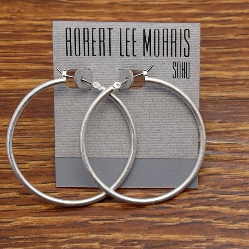 Robert Lee Morris Silver Classic Hoop Earrings